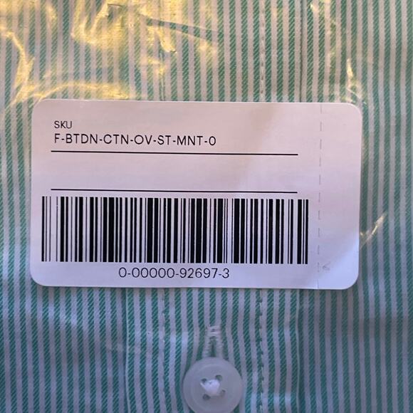 Everlane The Silky Cotton Relaxed Shirt Pinstripe Mint Green Size 0 NWT - Picture 11 of 11
